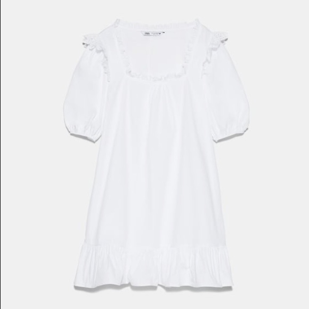 Zara Ruffled Poplin Dress